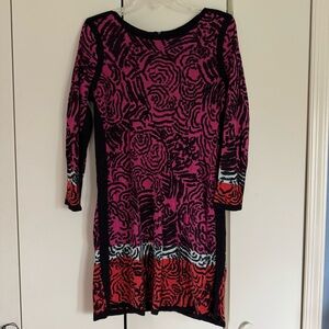 NIC+ZOE Fuchsia and Black Knit dress